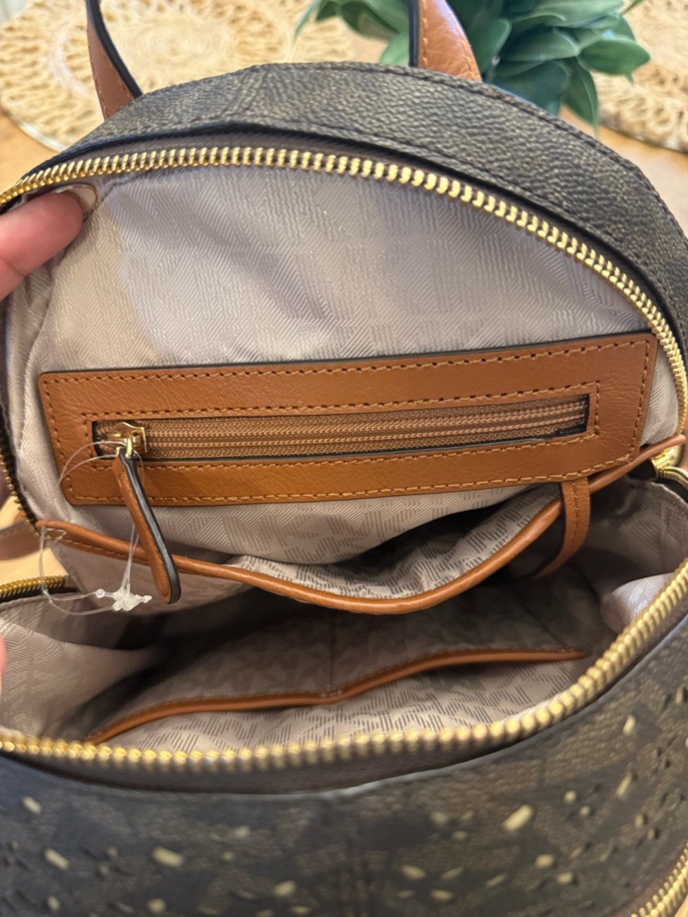 NOT FOR SALE!! Michael Kors Medium Backpack with Gold Hardware - Picture 7 of 9